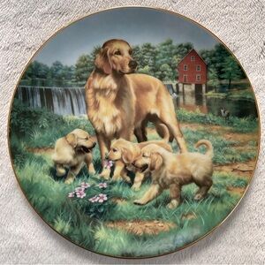 GOLDEN RETRIEVERS-Robert Christie 1989 Hamilton Classic Sporting Dogs Art Plate